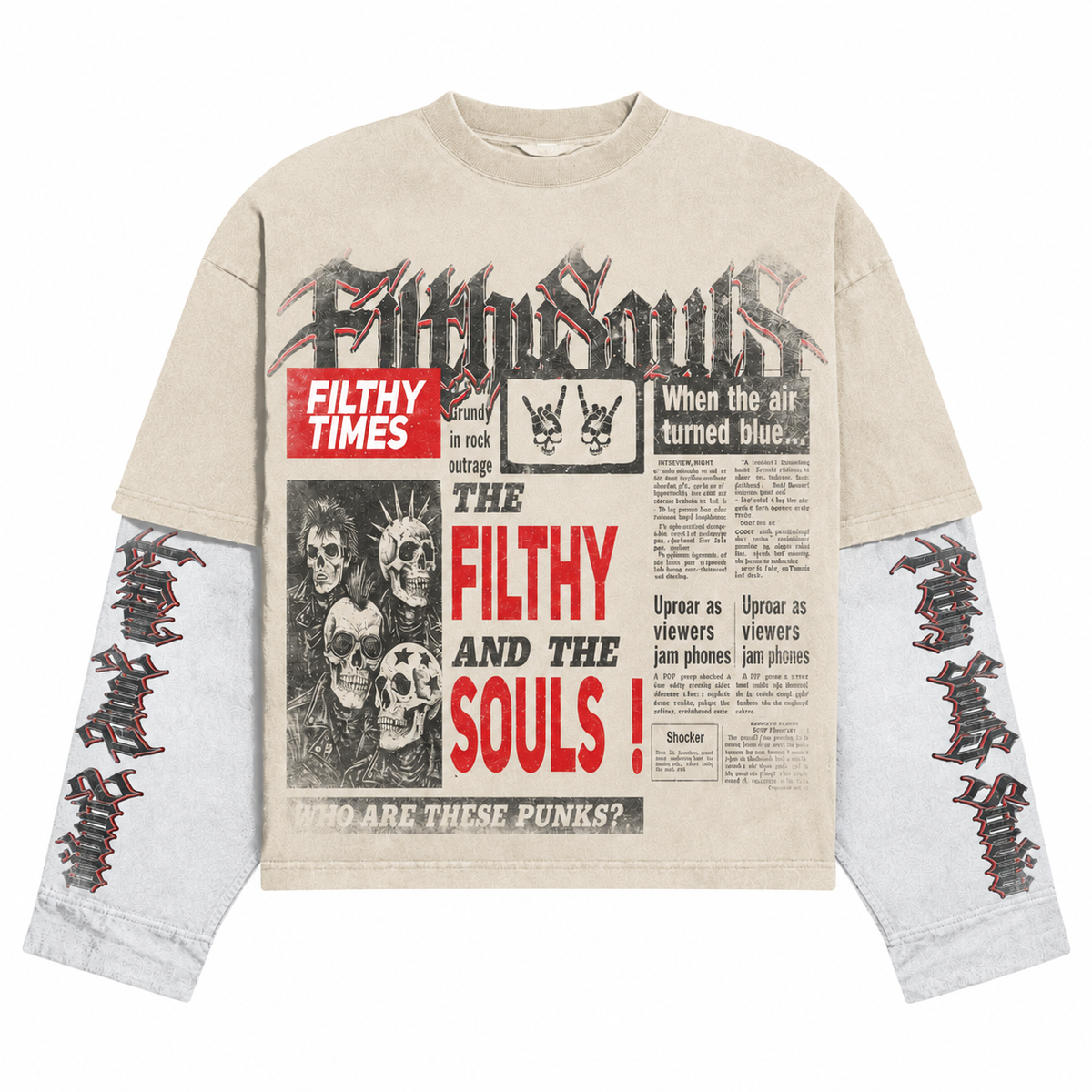 FILTHY TIMES CREWNECK SHIRT (CREAM)